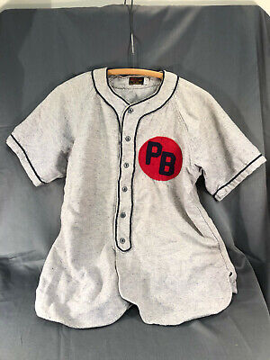 Vintage Wilson Label Baseball Uniform PB Palm Beach Pinstripe Wool Throwback 12 Без бренда