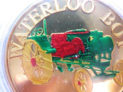 1-OZ JOHN DEERE TRACTOR WATERLOO BOY MODEL R ENGRAVABLE .999  SILVER COIN +GOLD JOHN DEERE - фотография #5