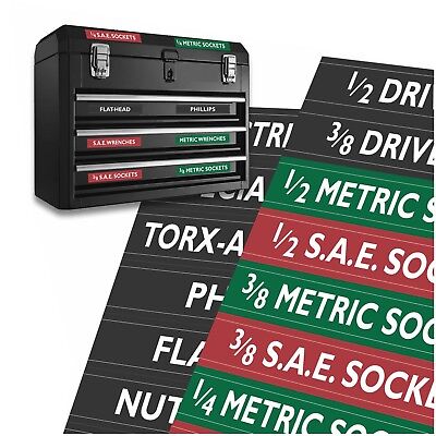 TOOL BOX LABELS Organize Wrenches Sockets & Cabinets fast & easy - Green Edition SteelLabels.com ATLBX001 - фотография #9