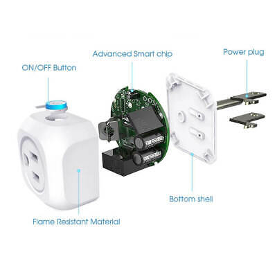 2 Pack Wifi Smart Plug Outlet Switch Remote Control Power Socket Alexa US Plug Kootion - фотография #7