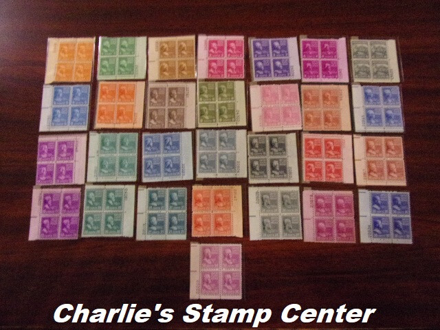 Set of 29 Presidential Series "Prexies" plate # blocks. 1938. 803 - 831. MNH, OG Без бренда