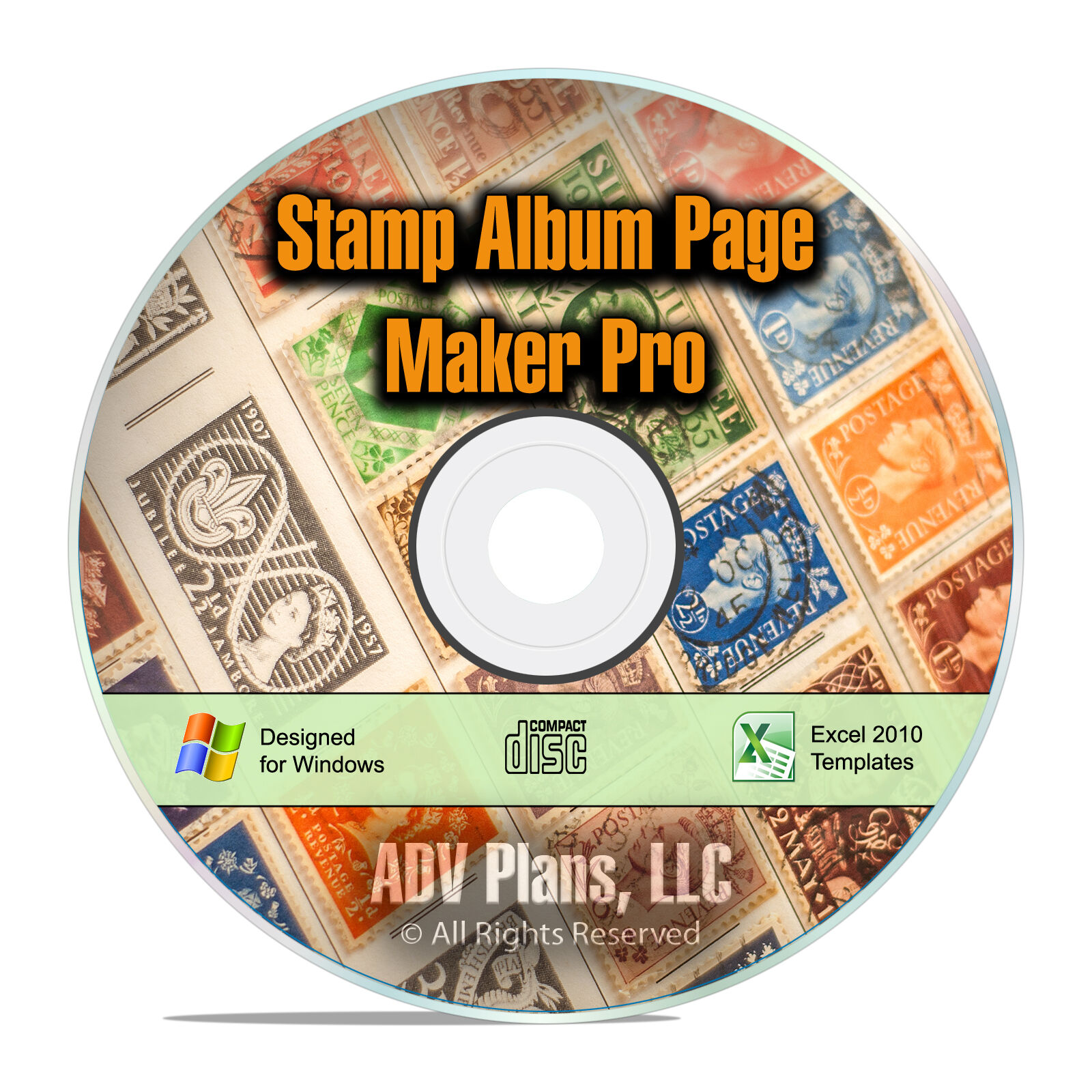 Stamp Album Page Maker Pro, Make Your Own Custom Printable Stamp Pages CD F13 ADV Plans, LLC ADV-F13