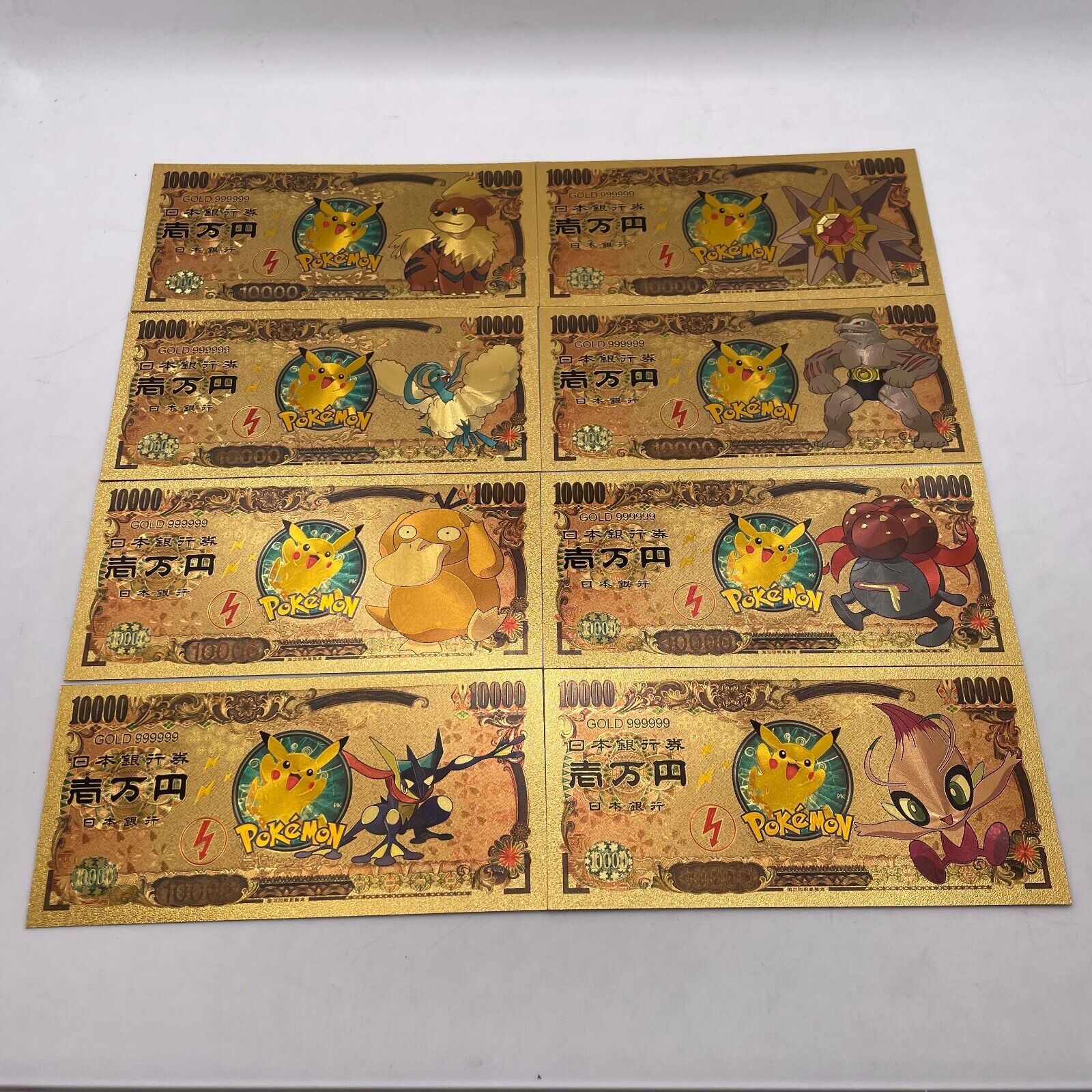 64pcs Gold Pokemon Banknote +34pcs silver Pikachu Eevee Banknote (64+34=98 pcs) Без бренда - фотография #5