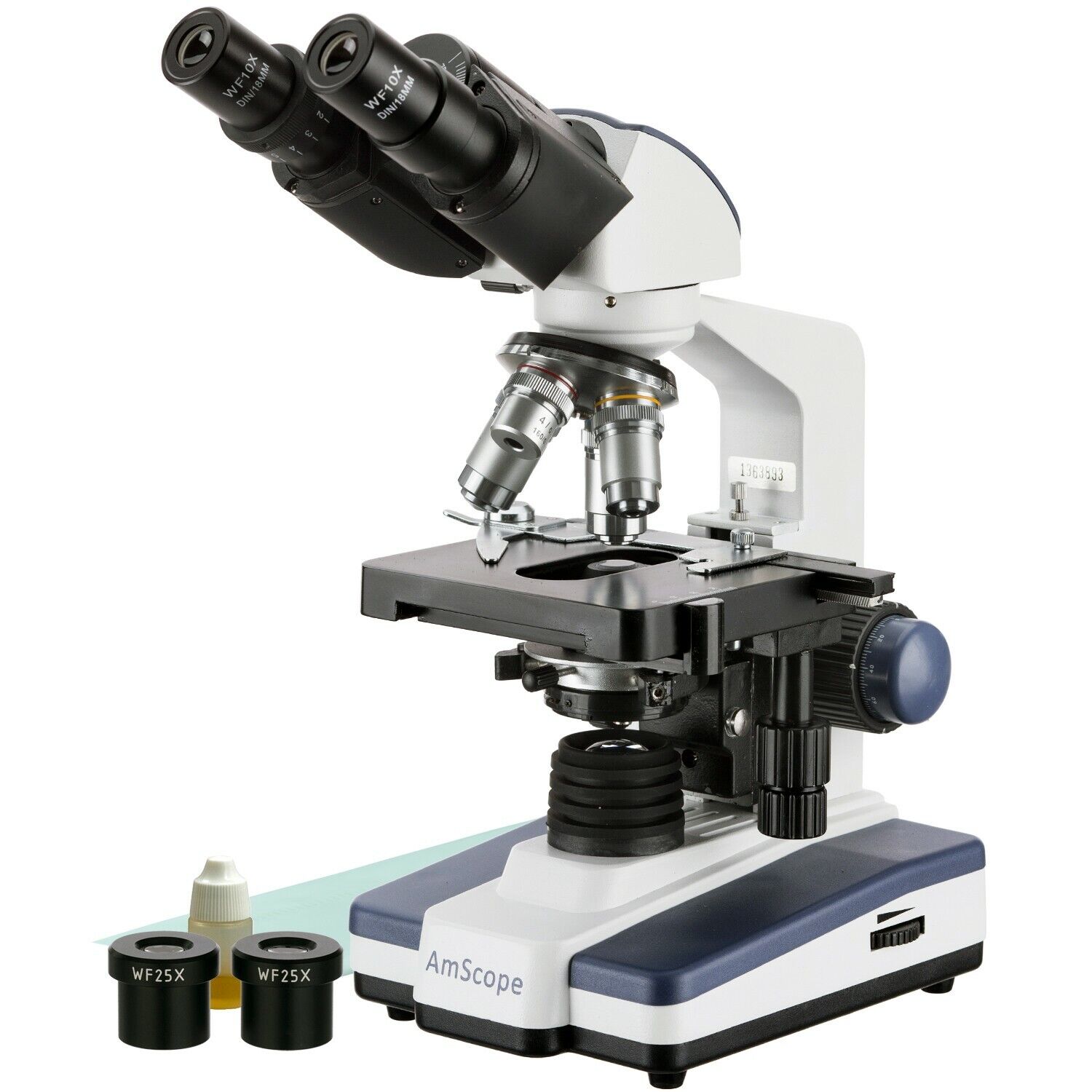 AmScope 40X-2500X Binocular Lab Compound Microscope with 3D Mechanical Stage LED AmScope B020C