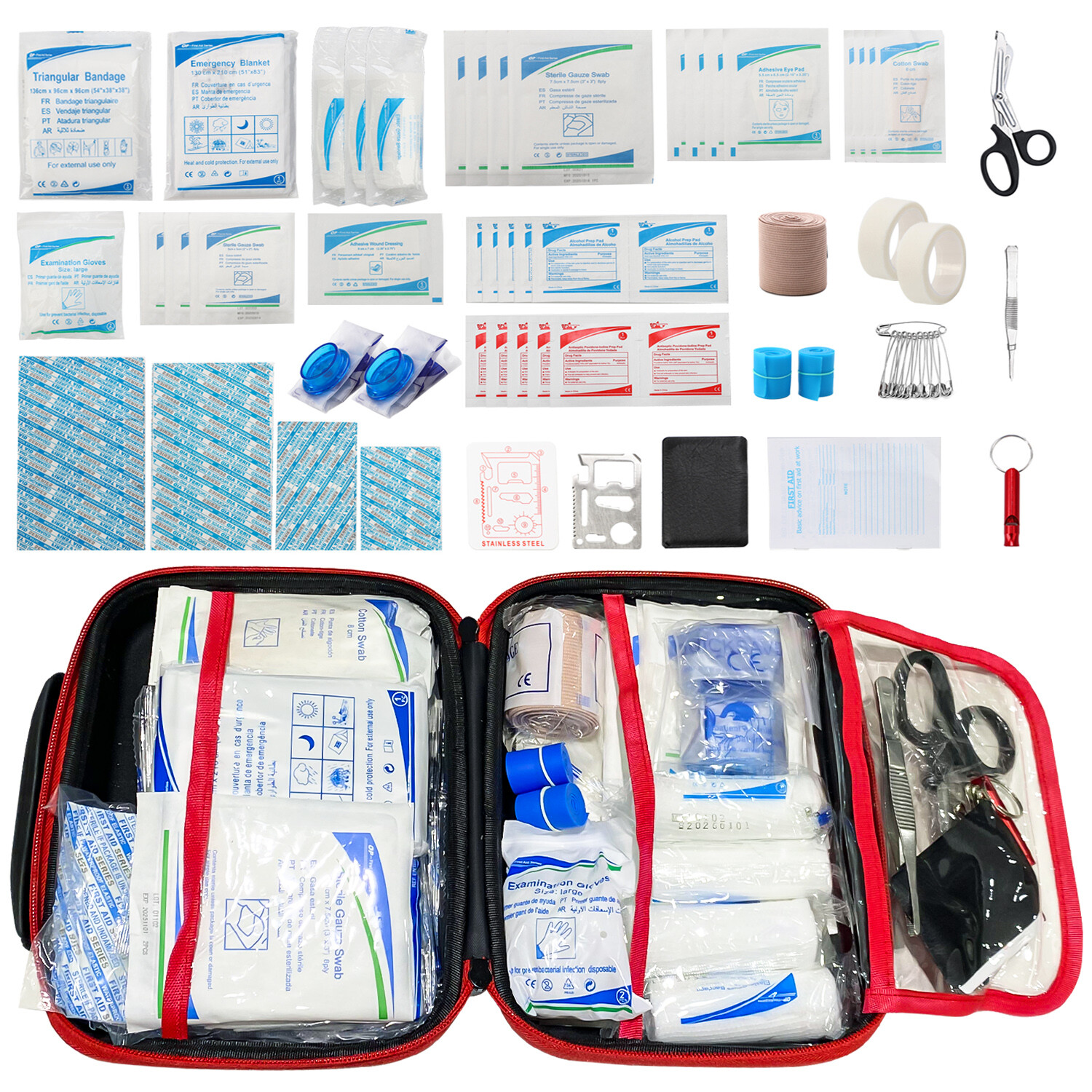 Survival First Aid Kit 237 Piece, Premium Waterproof Hard Shell Medical Kit New Famliy Care ACCU Does Not Apply - фотография #3