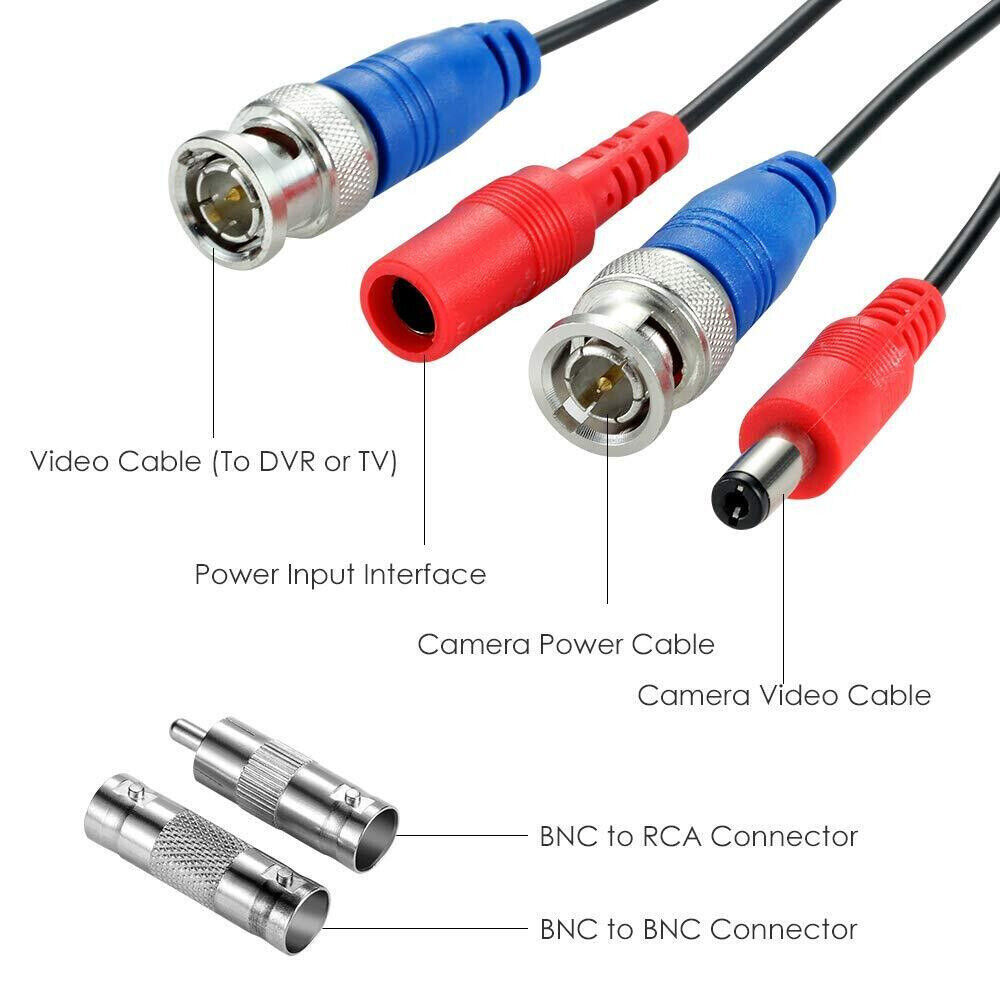 ZOSI 4 PCS 60FT 18M CCTV Security Camera Video Power BNC Cable Wires for DVR ZOSI Does Not Apply - фотография #2