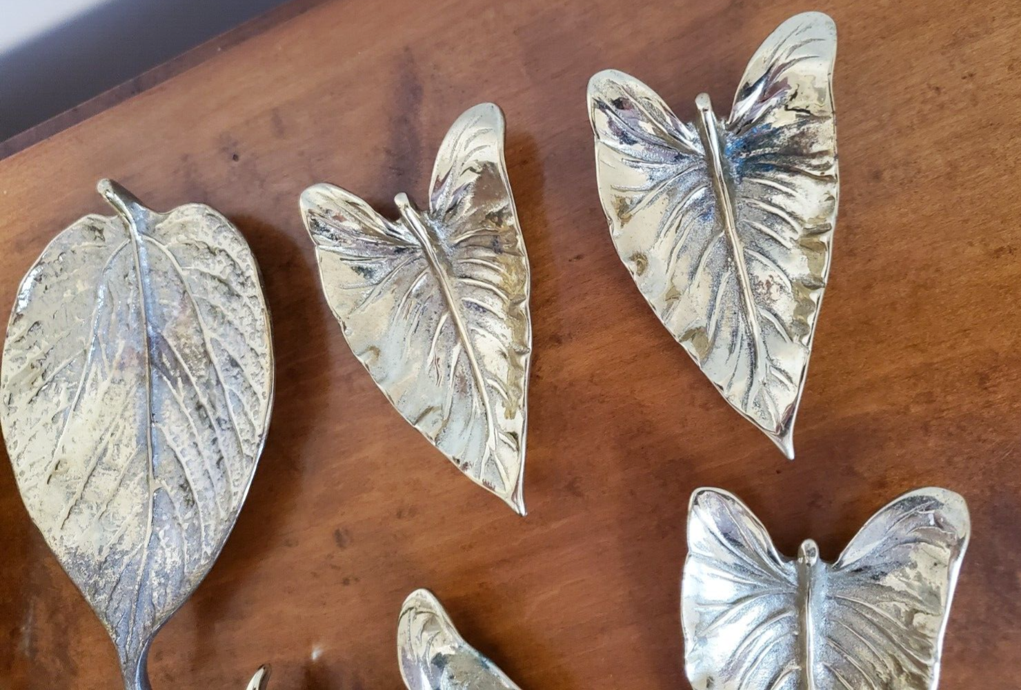 LOT of 13 Virginia Metalcrafters Leaves Trinket Dishes CW 3-27, 3-33 and 3-35 Без бренда - фотография #6