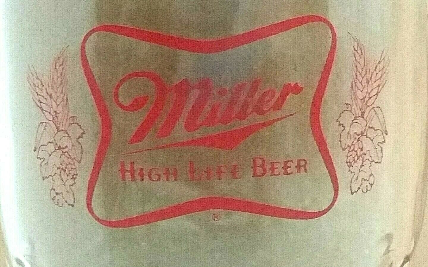 4 Vintage Miller High Life Beer Goblet Glasses Stemmed Chalice Summer Home Bar Miller