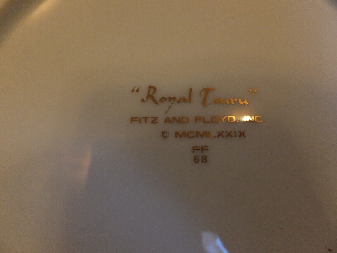 Unique set of 2 Gold Rim  Royal Tsuru Fitz and Floyz plate,  Hand painted plate 2 brands - фотография #6