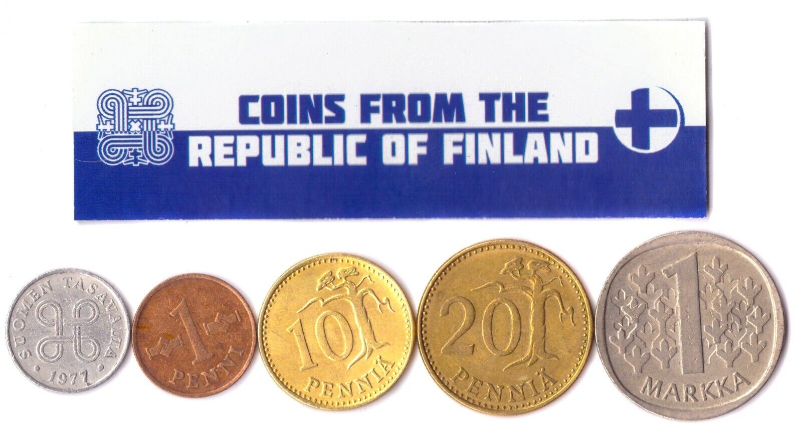 5 FINNISH COINS DIFFERENT EUROPEAN COINS FOREIGN CURRENCY, VALUABLE MONEY Без бренда - фотография #2