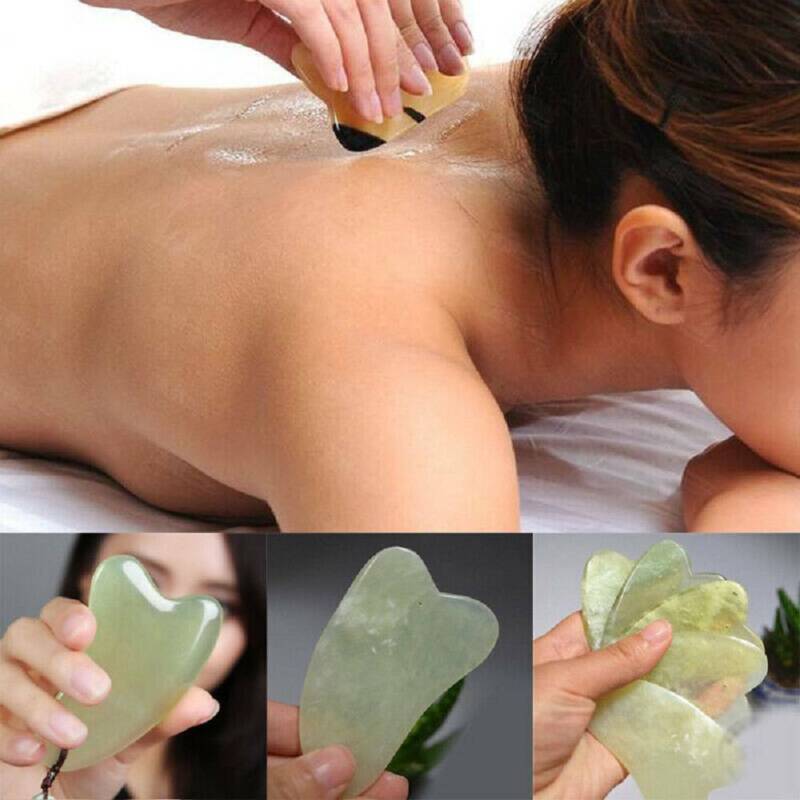 Gua Sha Natural Green Jade Quartz Crystal Stone Crystal Bodys Massage Board Tool Unbranded - фотография #2