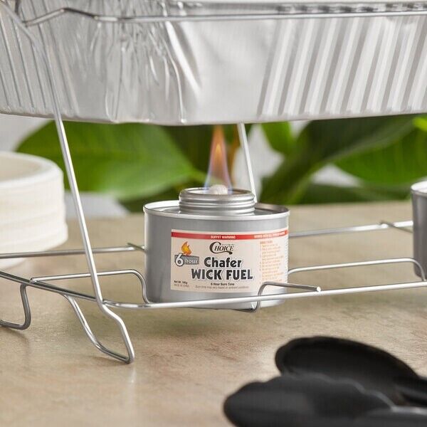 (24/Case) Bulk 6 Hour Wick Chafing Dish Fuel Can Chafer Food Buffet Warmer Case Choice Does not apply - фотография #4