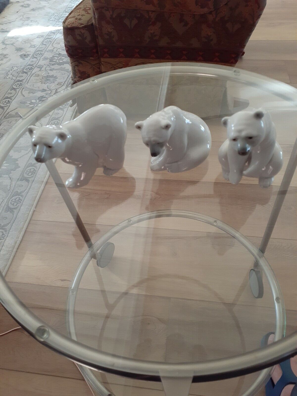 Vintage Set of 3 Lladro White Porcelain Polar Bears designed by Juan Huerta 1972 Lladro - фотография #9