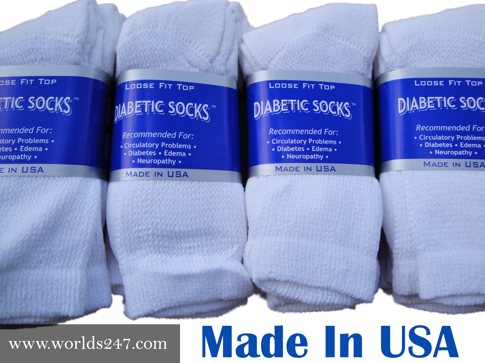 BEST QUALITY CREW DIABETIC SOCKS 6,12,18 PAIR MADE IN USA SIZE 9-11,10-13 &13-15 Physician's Choice