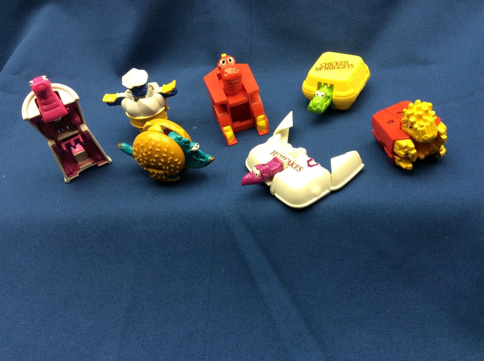 McDonald’s Food Changeables 1990 Set of 7 transform dinosaurs  Happy Meal Toys McDonald's