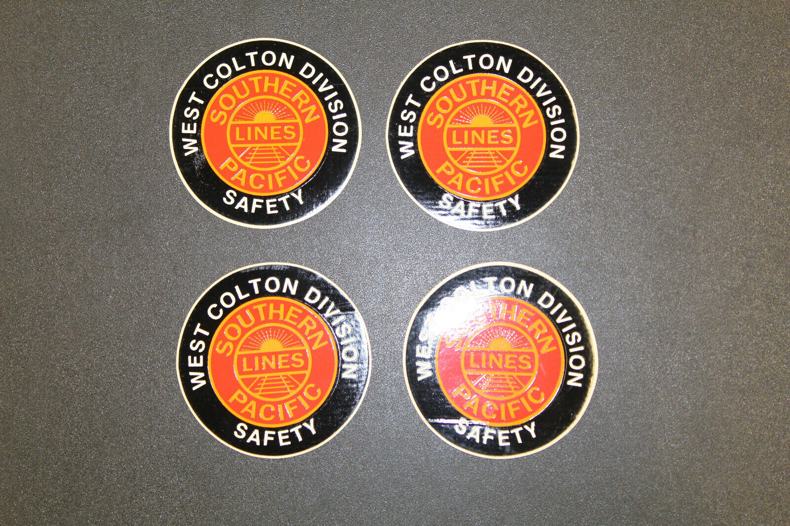 Four Southern Pacific West Colton Division Safety Stickers Без бренда