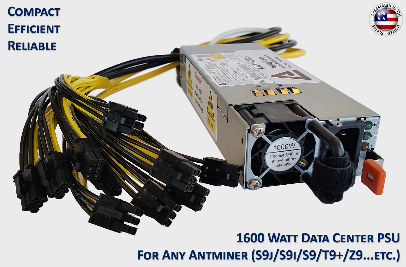 1600W Universal Mining Power Supply - For Any Antminer / Avalon Amity Labs AMP1600X1