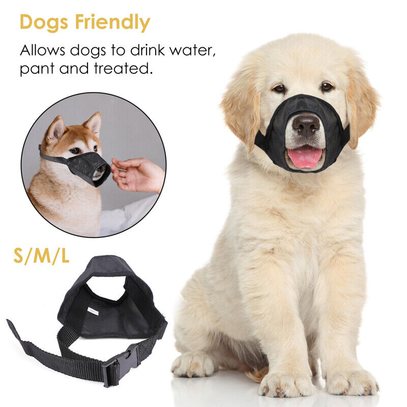 Black Pet Adjustable Dog Muzzle Fabric Nylon Comfortable Soft No Bark Bite Chew LINEBA Does Not Apply - фотография #2