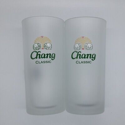 Set 2 of CHANG Beer Glass 5.5" Classic Original Rare Collectible Pint Glasses  Chang