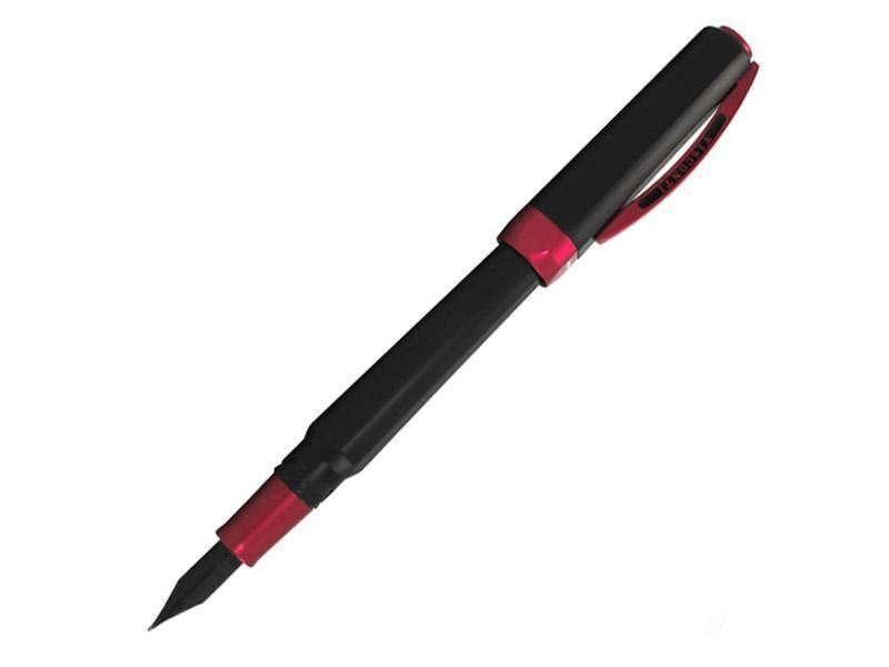 Visconti Opera Metal Monza Black/Red Medium Fountain Pen (#738ST01) Visconti