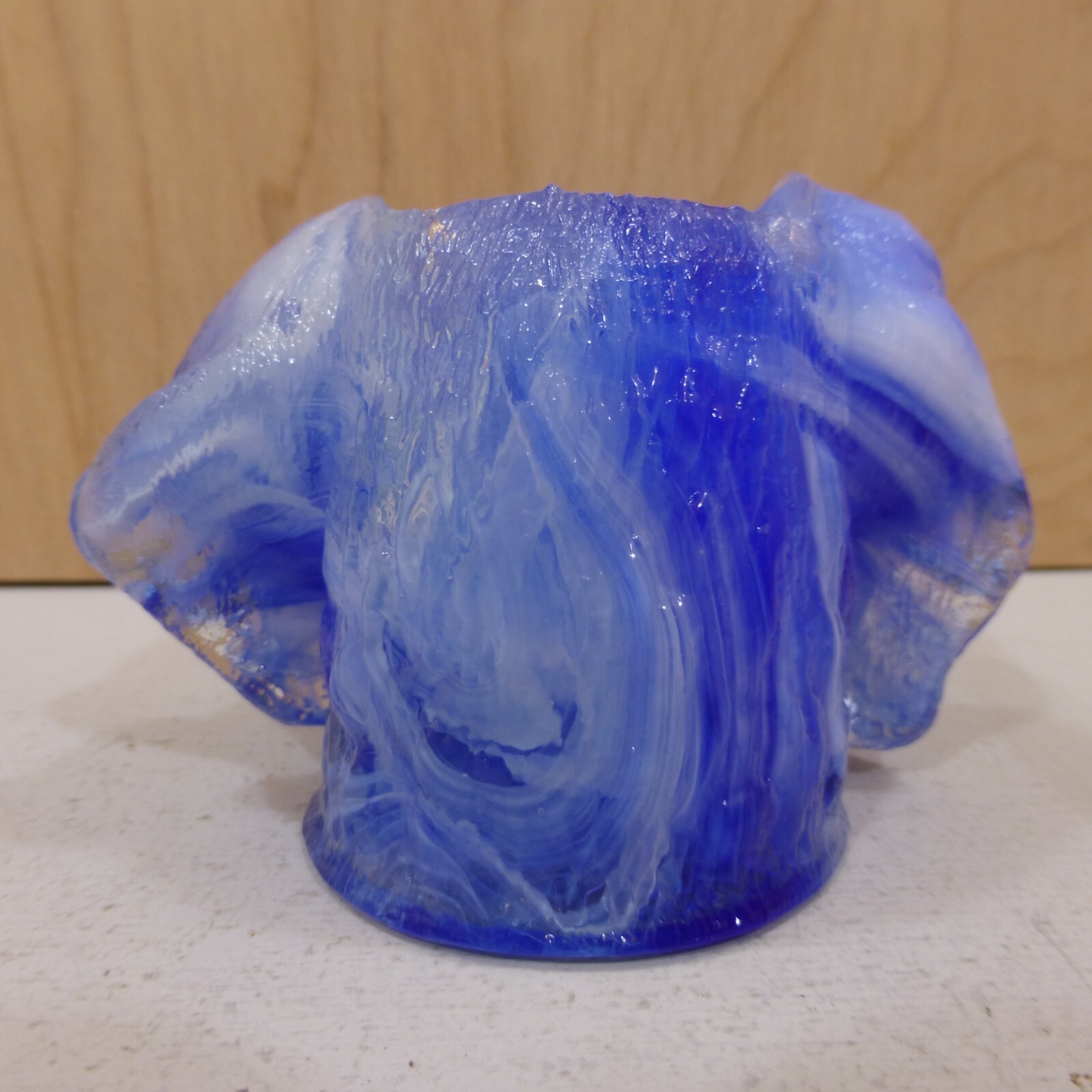 Joe St Clair COBALT BLUE WHITE SLAG Glass DOG HEAD TOOTHPICK MATCH HOLDER Summit Без бренда - фотография #7