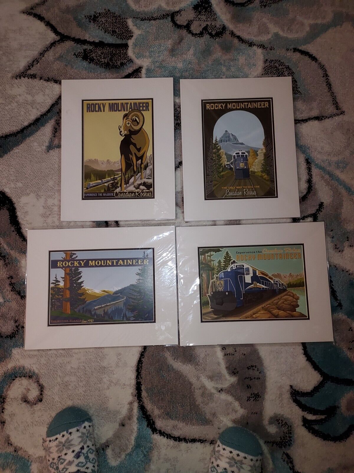 Jode Thompson Rocky Mountaineer Classic Art Set of 4 Art Prints Canadian Rockies Без бренда