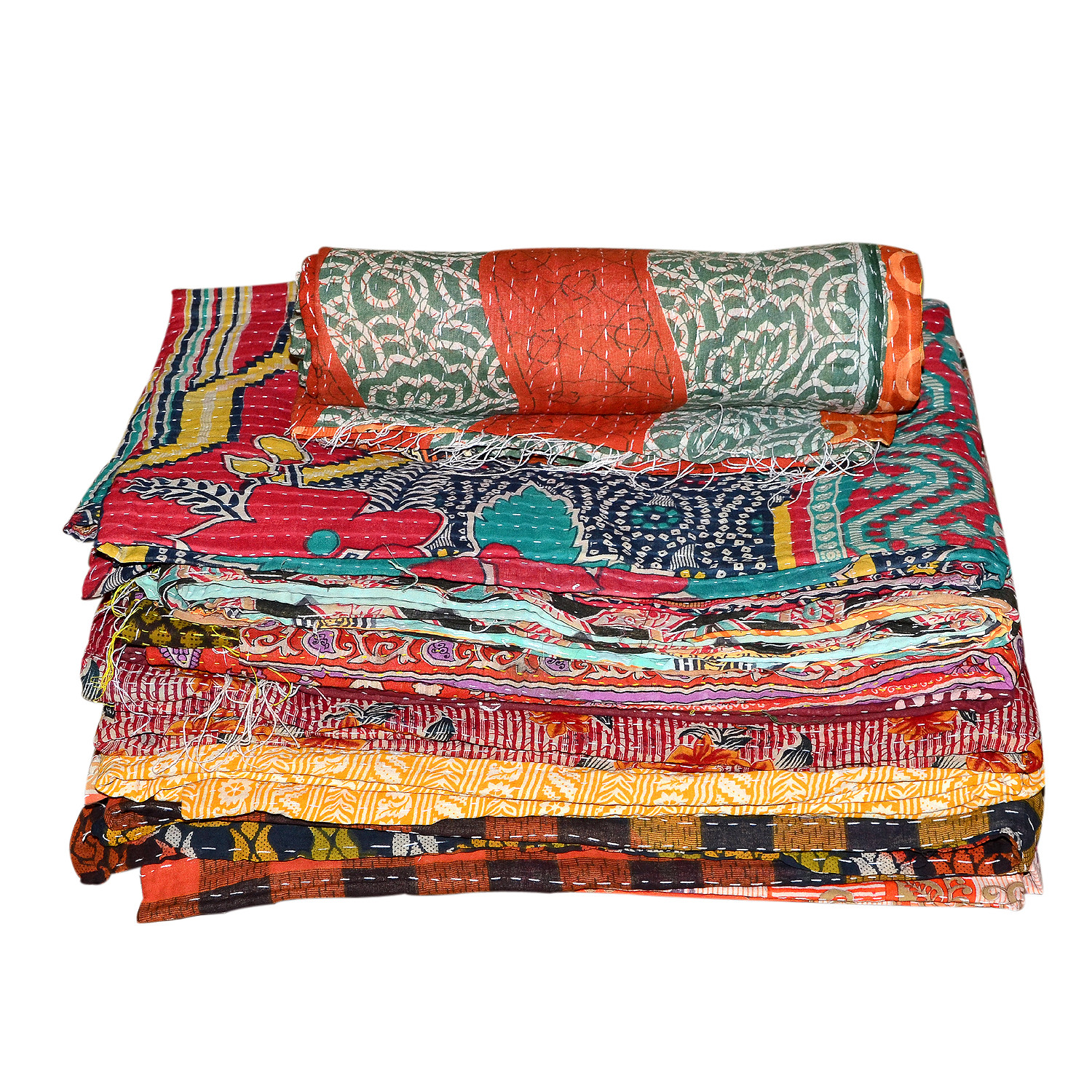 Wholesale Lot 10 PC  Assorted Designs Multi Patchwork Vintage Cotton Bedspreads Handmade Does Not Apply - фотография #3