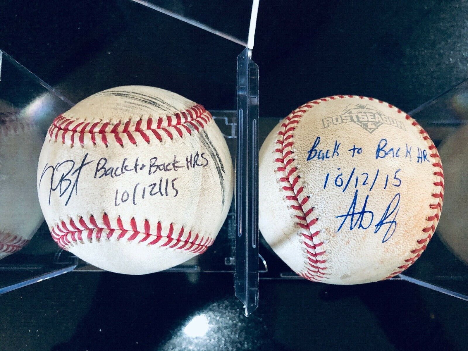 Kris Bryant Anthony Rizzo 2 Game NLDS balls Inscribed Back to Back HR's 10/12/15 Без бренда