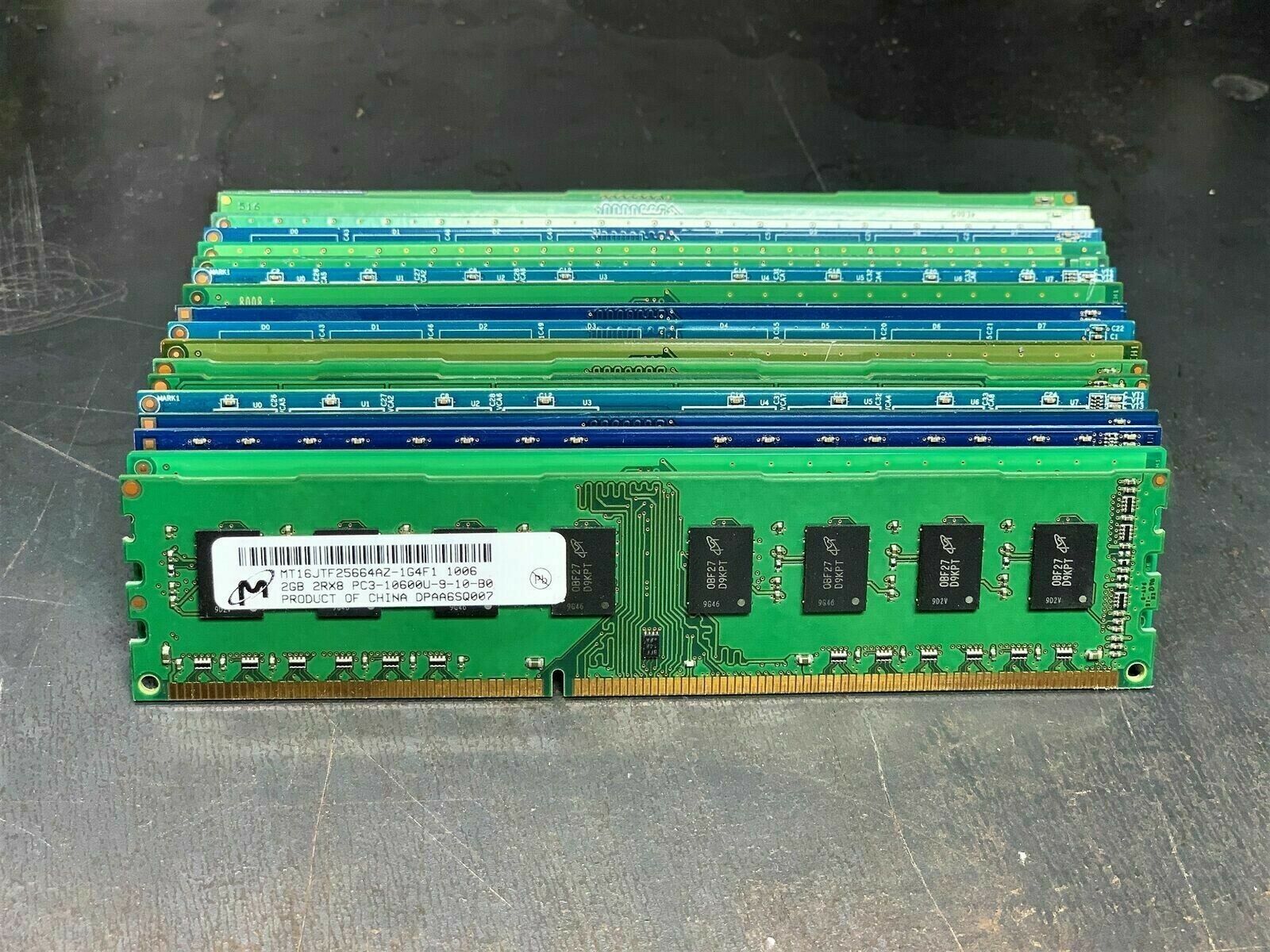 (Lot of 20) 2GB DDR3 PC3-10600 1333MHz Desktop RAM Memory Mix Major Brand Not specified Does not apply