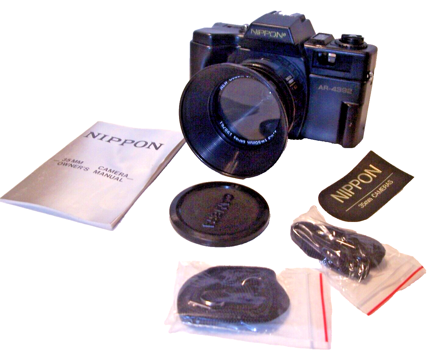 NEW Vintage Film 35mm Camera Nippon AR-4392F w/ Case, Strap, Sun Shade, Lens Cap Nippon ar 4392F - фотография #4