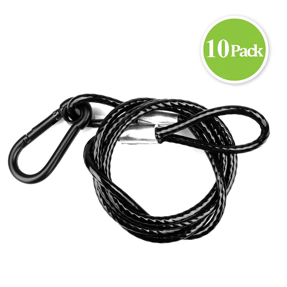 10 Pcs 3FT Safety Cable Max.Load 110lb for DJ Stage Lighting Par Light  Black  YIDU69Q Does not apply - фотография #2