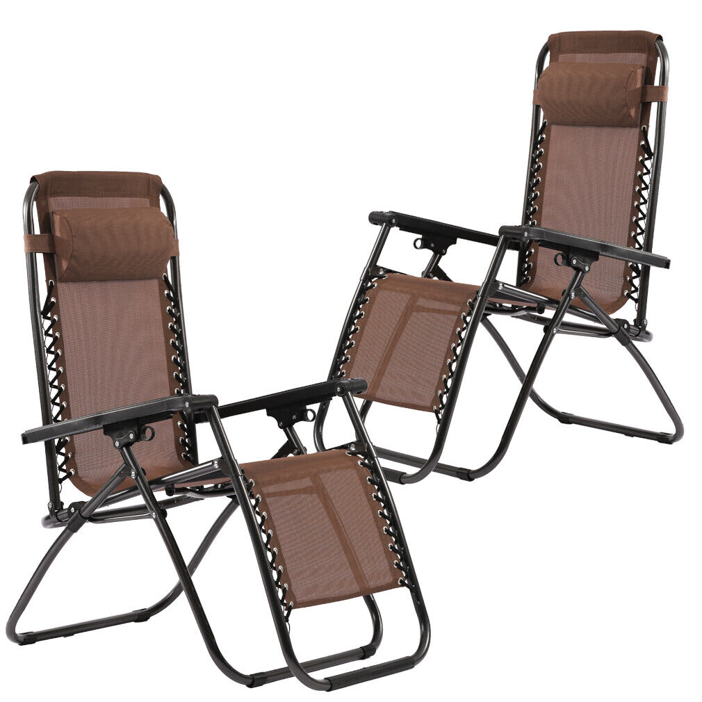 New Zero Gravity Chairs Case Of 2 Lounge Patio Chairs Outdoor Yard Beach O62 FDW ZC-H062 - фотография #2