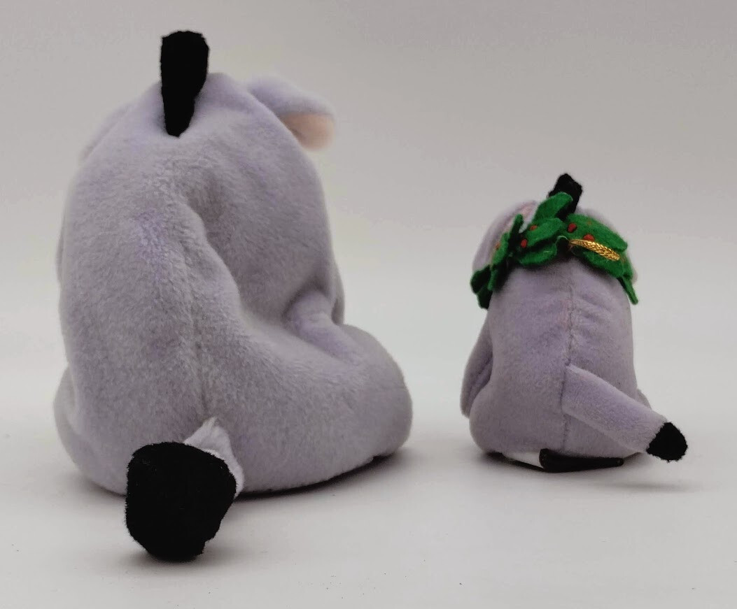 2 GUND Classic Pooh EEYORE Plushes - 3" Christmas Ornament & 6" Bean Bag Style Gund LIC.PAB; 29K67 - фотография #3