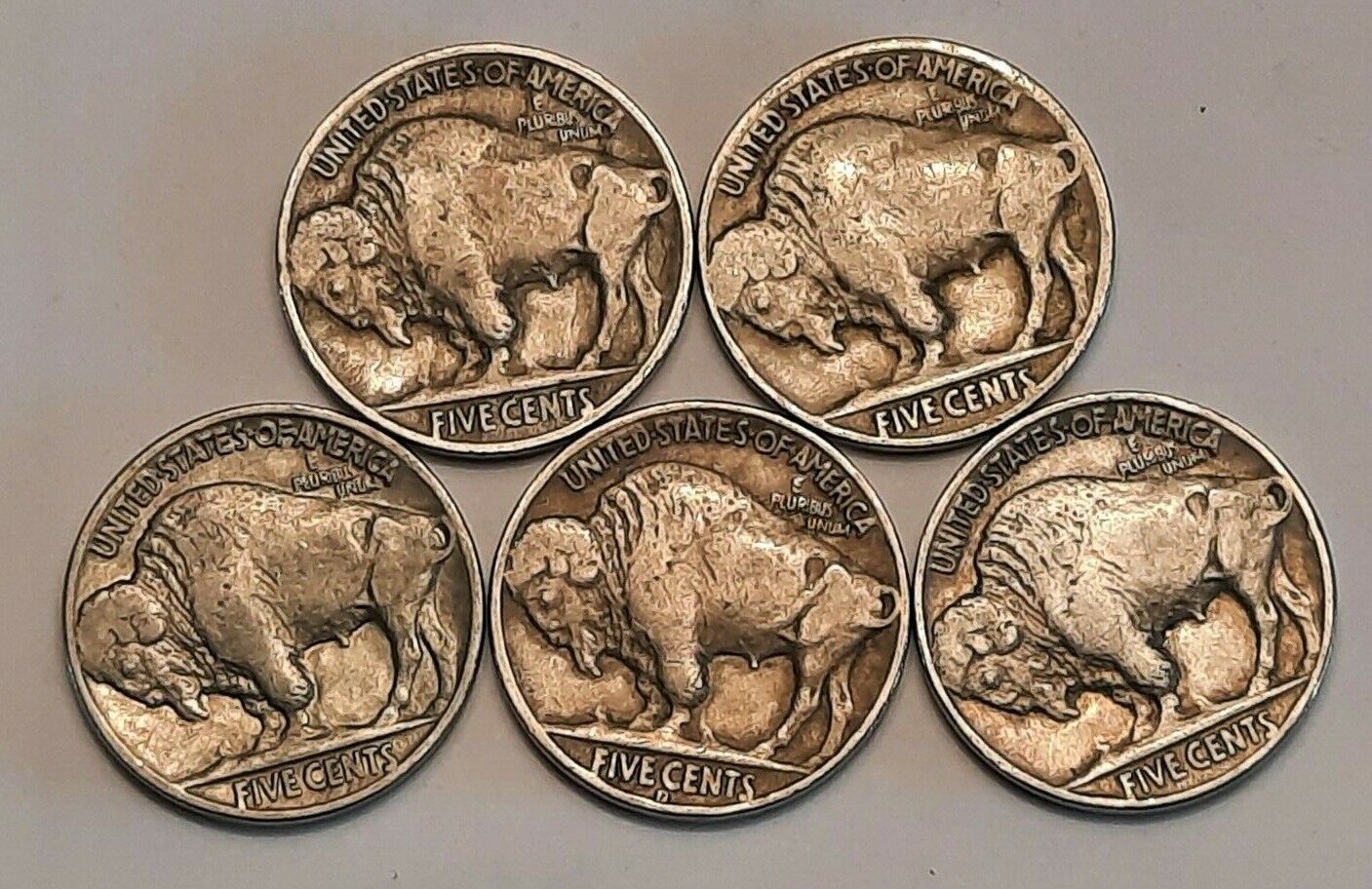 Five Full Date Buffalo Nickels with Five Different Dates! Без бренда - фотография #2
