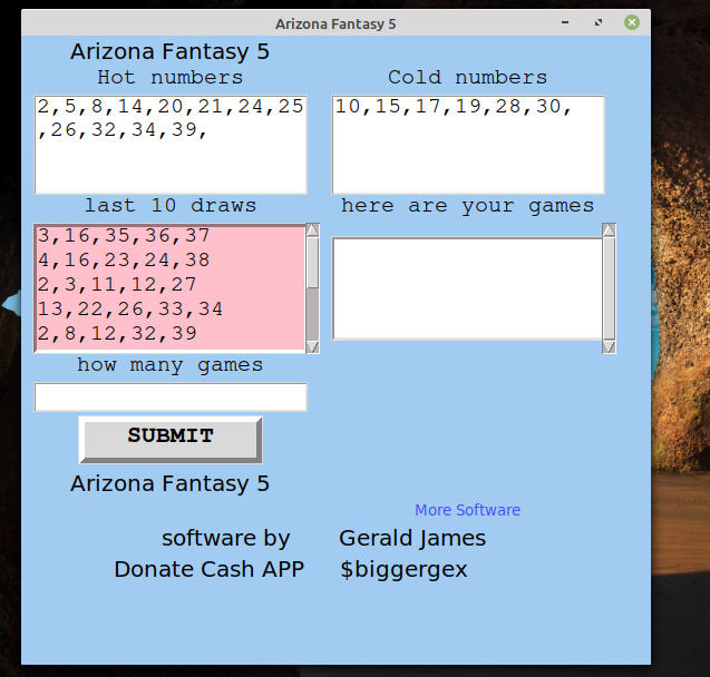 Arizona Triple Twist - Fantasy 5 - Pick 3 software DVD for Windows 7 & 8 & 10 Custom Made software writtenby me - фотография #3