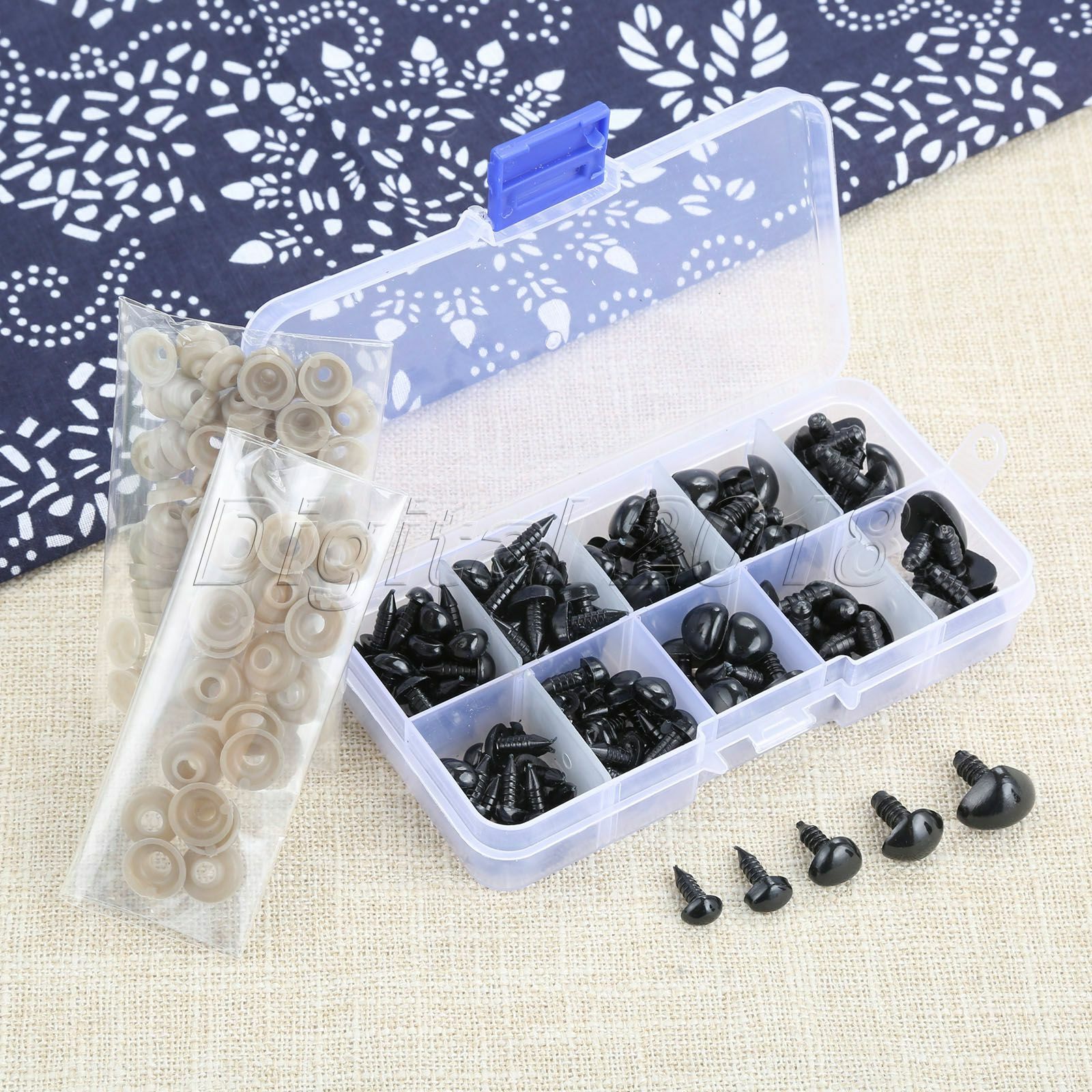 125Pcs 6*8mm-13*17mm Black Plastic Safety Nose For Doll Stuffed Animals Toys Unbranded Does Not Apply