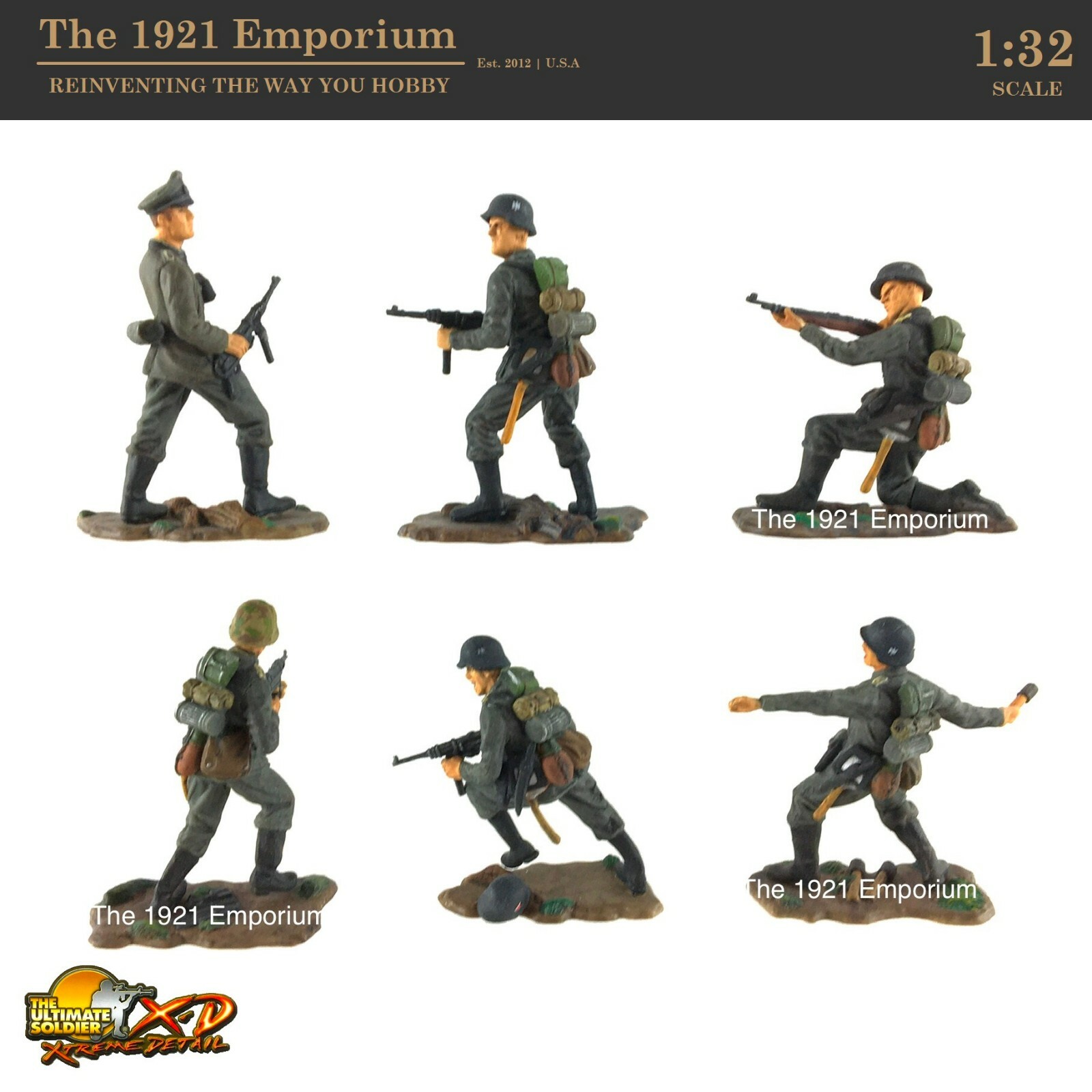 ✙ 1:32 21st Century Toys Ultimate Soldier WWII German Army Infantry 6 Figure Lot 21st Century Toys - фотография #2
