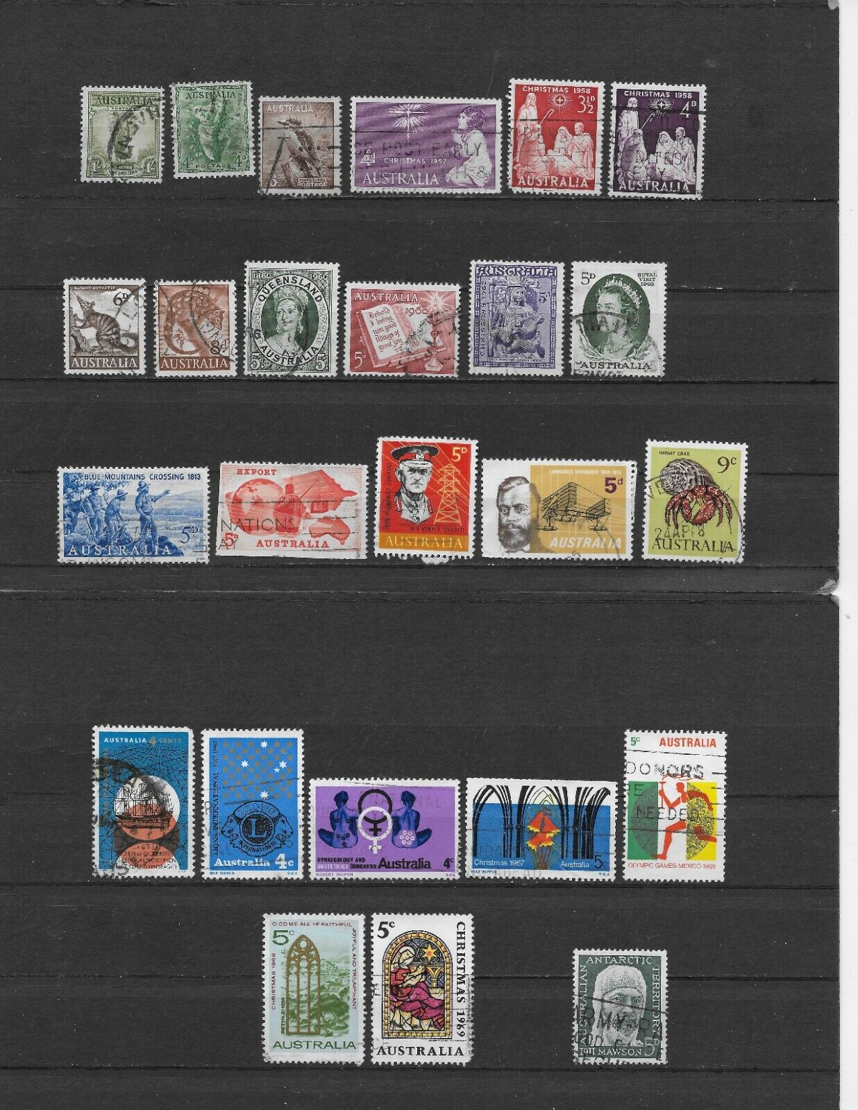 1932-69 AUSTRALIA Mixed Lot of 25 Used Issues, SC #141||466, scv=over $5  Без бренда