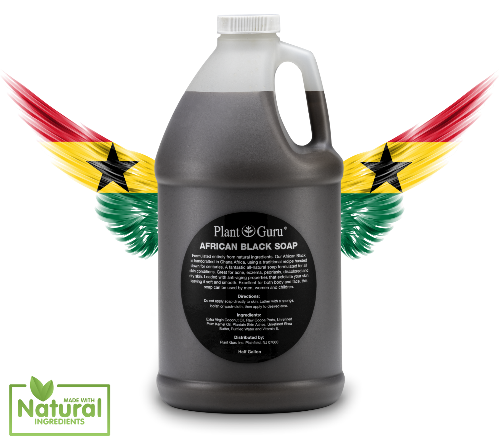 Raw African Black Soap Liquid 100% Pure Organic Natural Bath Body Face Wash Bulk Plant Guru - фотография #18