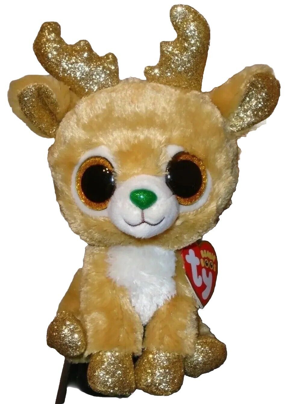 Ty Beanie Boos - GLITZY the Christmas Reindeer (6 Inch) NEW - MINT with MINT TAG Ty - фотография #9