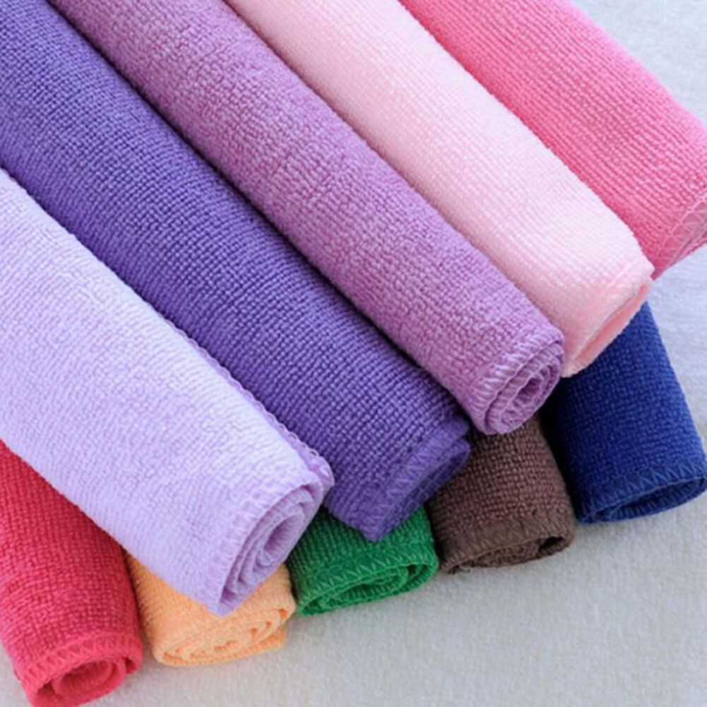 10pcs Soothing Microfiber Face Towel Cleaning Wash Cloth Hand Square Towel Unbranded Does Not Apply - фотография #3