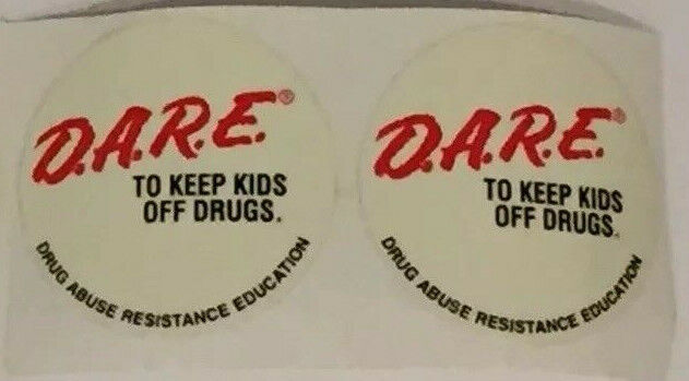 D.A.R.E. Stickers GLOW IN THE DARK Vintage DARE To Resist Drugs Violence 90's D.A.R.E.