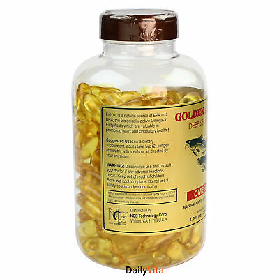 3 x NCB Golden Alaska Deep Sea Fish Oil 1000 mg 200 SG Fresh Made In USA NCB 11200x3 - фотография #3