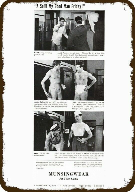 1941 MUNSINGWEAR Men's Underwear Vintage Look DECORATIVE METAL SIGN - HANK & JAC Без бренда