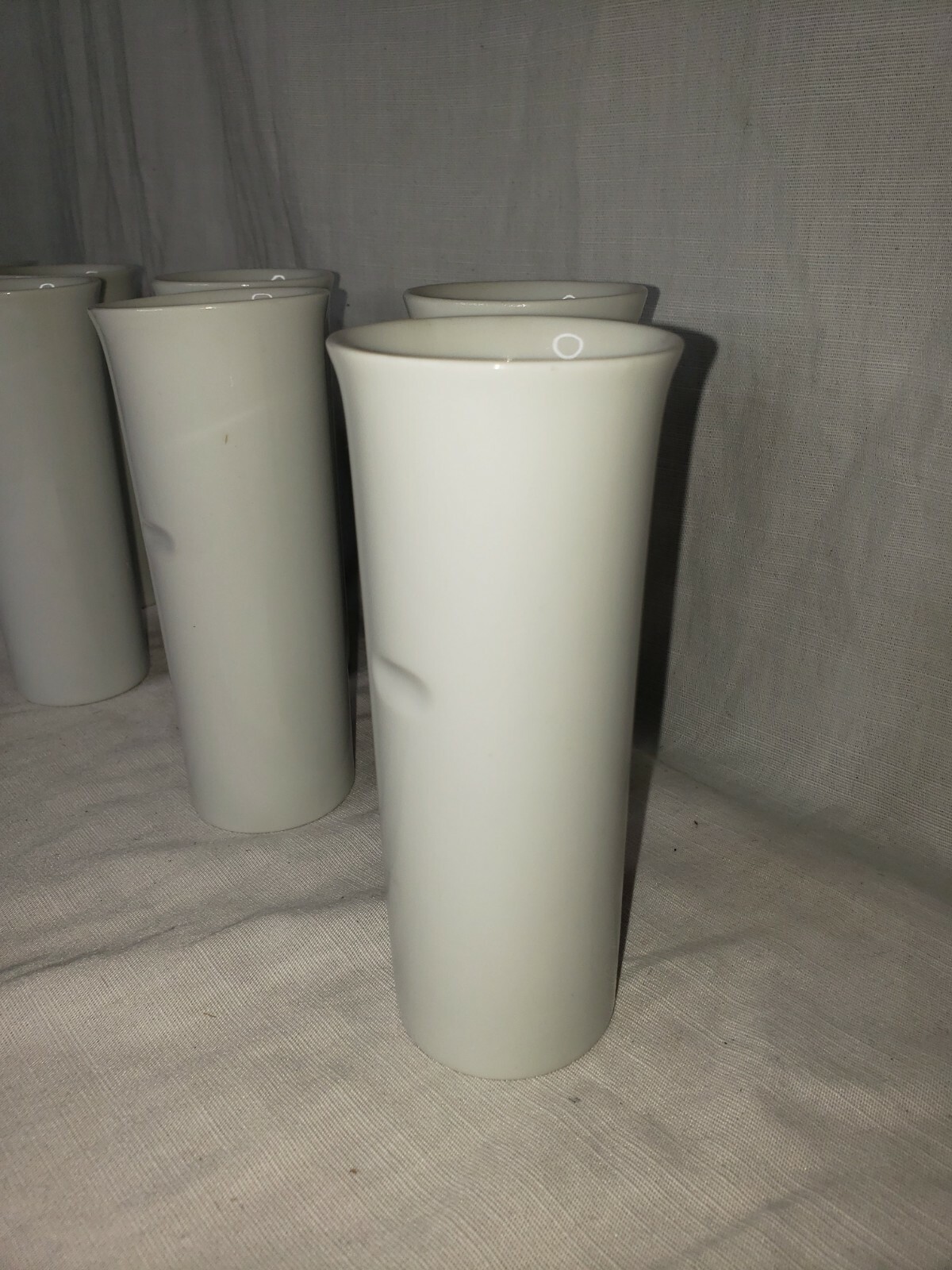 11x LaGardo Tackett Schmid 1960 Ironstone White 6" Dimpled Water Glasses, Rare SCHMID - фотография #2