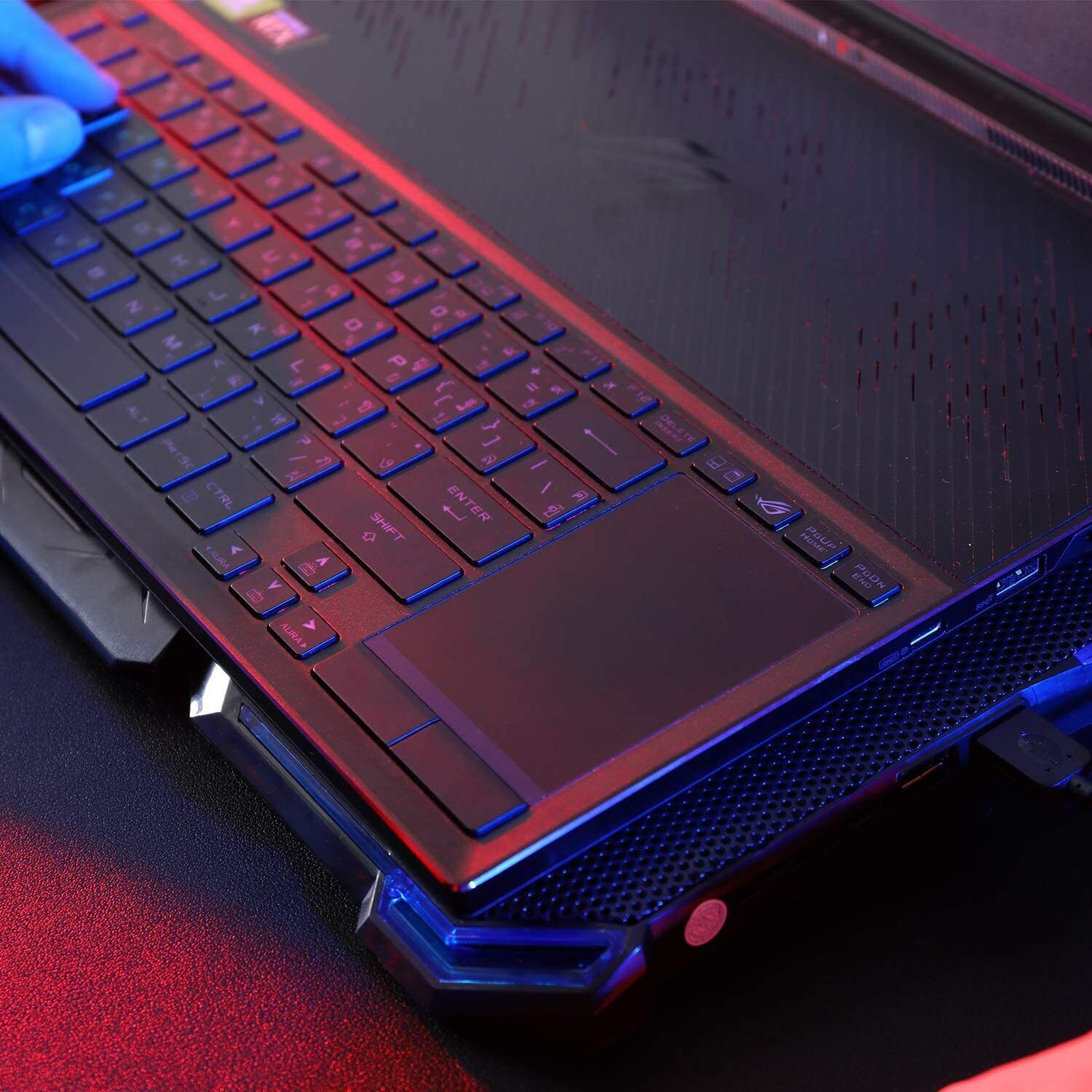 KLIM Cyclone Laptop Cooling Pad & Stand, 5 Fan Notebook Cooler, Blue LED Backlit KLIM B01MU2T4F6 - фотография #7
