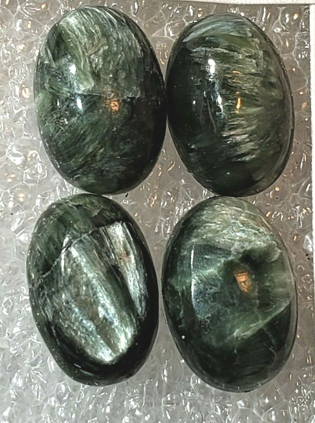  Metaphysical Angel Stone seraphinite 4 oval cabochons size 10 x 14 mm  Без бренда - фотография #2