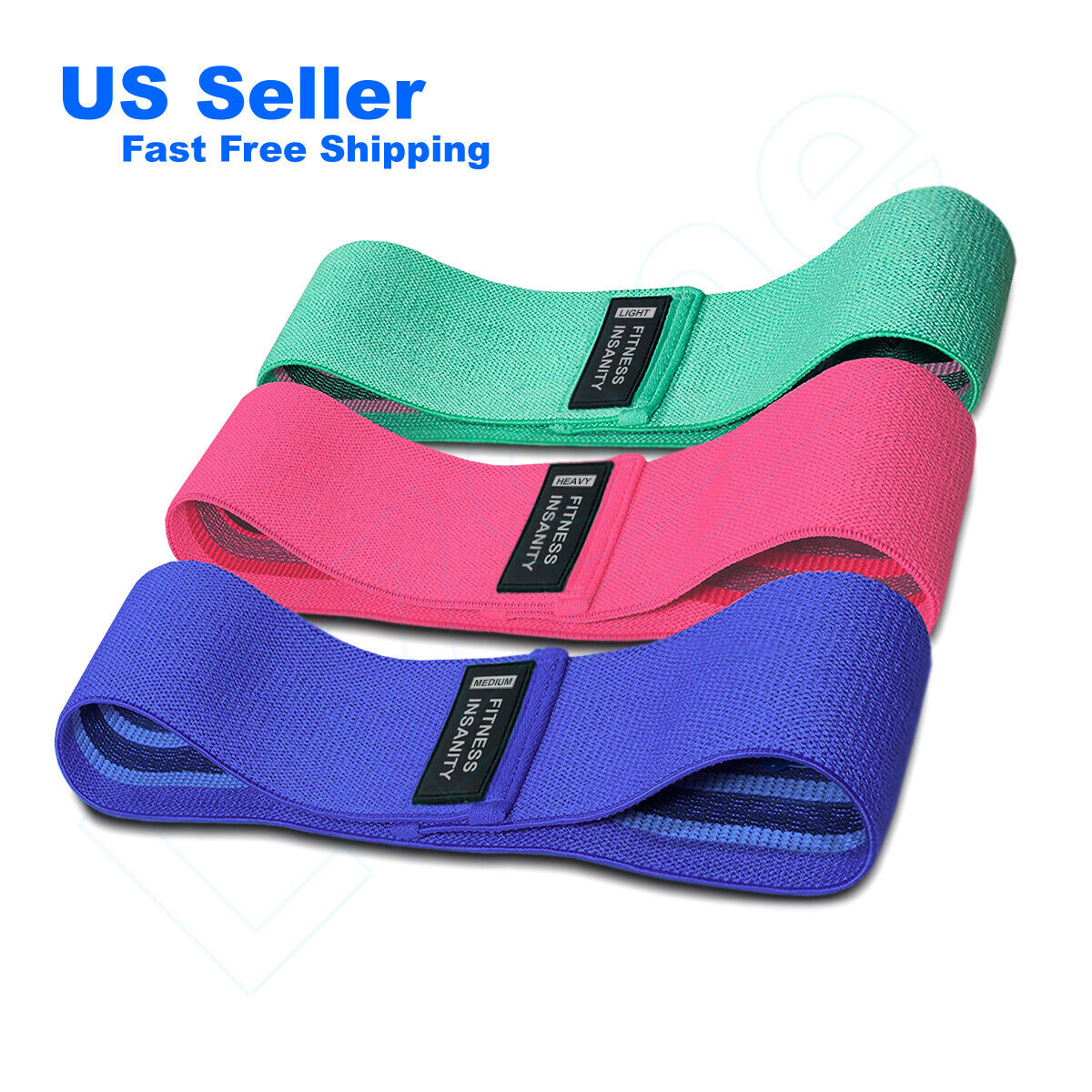 3 Pcs Exercise Workout Gym Fitness Fabric Cloth Resistance Booty Bands Loop Set Lizone 3PRBS