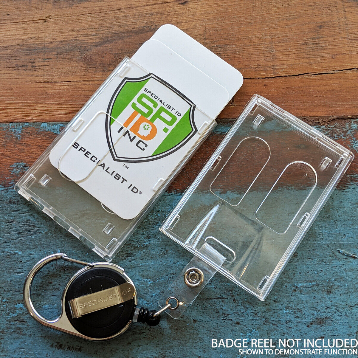 3 Pack - Heavy Duty Crystal Clear 2 Card Badge Holders (Hold Two Cards) Vertical Specialist ID SPID-6560 - фотография #5