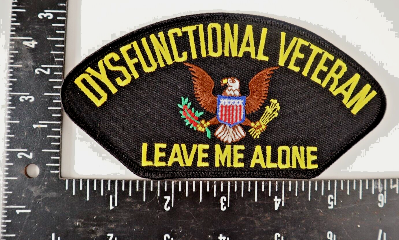 Motor Cycle Patch Message "Dysfunctional Veteran Leave Me Alone" Large 3" X 6" Без бренда - фотография #3